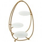American Metalcraft SRS3 3 Tier Silver Oval Stand with Frosted Glass Plates American Metalcraft SRS3 3 Tier Silver Oval Stand with Frosted Glass Plates