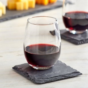Acopa 9 oz. Stemless Wine Glass with Slate Tasting Plate Set - 12/Case Acopa 9 oz. Stemless Wine Glass with Slate Tasting Plate Set - 12/Case