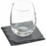 Acopa 9 oz. Stemless Wine Glass with Slate Tasting Plate Set - 12/Case