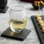 Acopa 9 oz. Stemless Wine Glass with Slate Tasting Plate Set - 12/Case