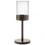 Hollowick 272BSS Mod Brushed Stainless Steel Candlestick Base with Clear Cylinder Shade Hollowick 272BSS Mod Brushed Stainless Steel Candlestick Base with Clear Cylinder Shade
