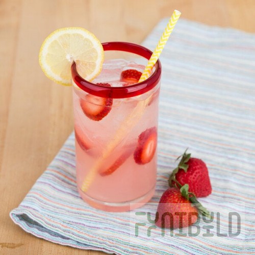 Libbey 92303R Aruba 16 oz. Customizable Cooler Glass with Red Rim - 12/Case