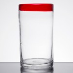 Libbey 92303R Aruba 16 oz. Customizable Cooler Glass with Red Rim - 12/Case