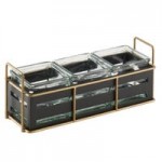 Cal-Mil Empire 8 Qt. Full Size Black / Gold Metal Chafer with Lid 22630-90