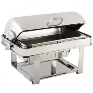 Bon Chef 12004CH Elite Rectangle 8 Qt. Dripless Stainless Steel with Chrome Accents Roll Top Chafer Bon Chef 12004CH Elite Rectangle 8 Qt. Dripless Stainless Steel with Chrome Accents Roll Top Chafer