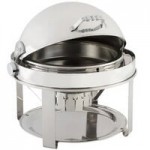 Bon Chef 12004CH Elite Rectangle 8 Qt. Dripless Stainless Steel with Chrome Accents Roll Top Chafer