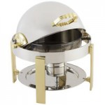 Bon Chef 12004CH Elite Rectangle 8 Qt. Dripless Stainless Steel with Chrome Accents Roll Top Chafer