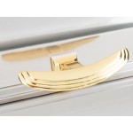 Acopa Supreme 9 Qt. Full Size Hinged Top Gold Accent Chafer Acopa Supreme 9 Qt. Full Size Hinged Top Gold Accent Chafer