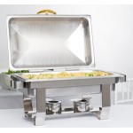 Acopa Supreme 9 Qt. Full Size Hinged Top Gold Accent Chafer Acopa Supreme 9 Qt. Full Size Hinged Top Gold Accent Chafer