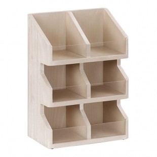 Cal-Mil Newport 3-Tier 6-Section White-Washed Pine Wood Condiment Organizer - 11