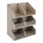 Cal-Mil Newport 3-Tier 6-Section White-Washed Pine Wood Condiment Organizer - 11 Cal-Mil Newport 3-Tier 6-Section White-Washed Pine Wood Condiment Organizer - 11