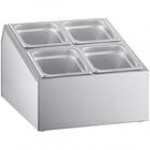 ServSense Small Stainless Steel Hotel Pan Organizer for 1/3 and 1/6 Size Pans