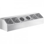 ServSense Small Stainless Steel Hotel Pan Organizer for 1/3 and 1/6 Size Pans