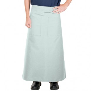 Intedge Sea Green Poly-Cotton Bistro Apron with 2 Pockets - 38