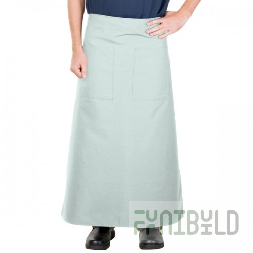 Intedge Sea Green Poly-Cotton Bistro Apron with 2 Pockets - 38