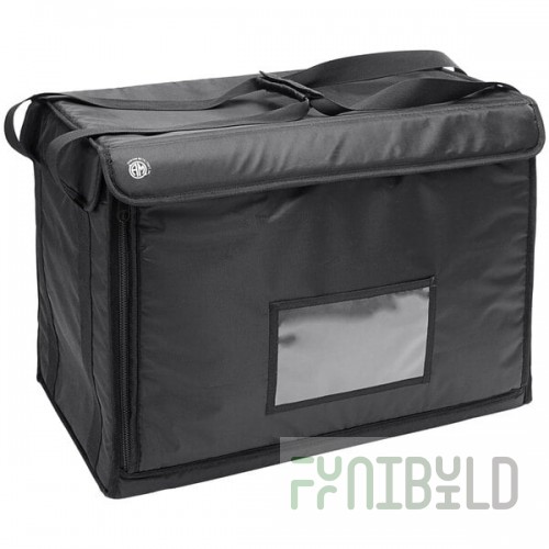 American Metalcraft BLDB2216 Deluxe Black Polyester Insulated Delivery Bag / Pan Carrier, 23