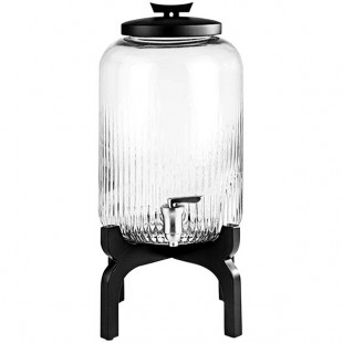 APS Asia Plus 1.85 Gallon Glass Drink Dispenser with Wood Stand APS 10403 APS Asia Plus 1.85 Gallon Glass Drink Dispenser with Wood Stand APS 10403