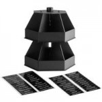 ServSense Black 5-Section Countertop Lid / Straw Organizer - 6 1/2 ServSense Black 5-Section Countertop Lid / Straw Organizer - 6 1/2