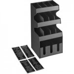 ServSense Black 5-Section Countertop Lid / Straw Organizer - 6 1/2 ServSense Black 5-Section Countertop Lid / Straw Organizer - 6 1/2