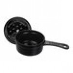 Staub 8 oz. Black Mini Enameled Cast Iron Sauce Pan with Lid 1004093