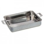 Bon Chef 60027HF Cucina 36 oz. Hammered Finish Stainless Steel Round Dish with Lid