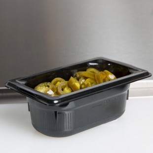 Vollrath 8092420 Super Pan® 1/9 Size Black Polycarbonate Food Pan - 2 1/2 Vollrath 8092420 Super Pan® 1/9 Size Black Polycarbonate Food Pan - 2 1/2