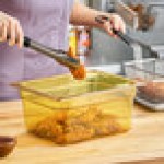 Carlisle 10422B13 StorPlus 1/2 Size Amber High Heat Plastic Food Pan - 6 Carlisle 10422B13 StorPlus 1/2 Size Amber High Heat Plastic Food Pan - 6