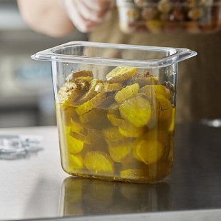 Vigor 1/9 Size Clear Polycarbonate Food Pan - 6 Vigor 1/9 Size Clear Polycarbonate Food Pan - 6