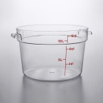 Cambro 12 Qt. Clear Round Polycarbonate Food Storage Container RFSCW12135 - 6/Case