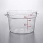 Cambro 12 Qt. Clear Round Polycarbonate Food Storage Container RFSCW12135 - 6/Case