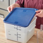 Choice 12, 18, and 22 Qt. Blue Square Polypropylene Food Storage Container Lid Choice 12, 18, and 22 Qt. Blue Square Polypropylene Food Storage Container Lid