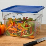 Choice 12, 18, and 22 Qt. Blue Square Polypropylene Food Storage Container Lid Choice 12, 18, and 22 Qt. Blue Square Polypropylene Food Storage Container Lid