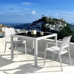 Siesta Capri White Wickerlook Resin Outdoor Dining Arm Chair Siesta Capri White Wickerlook Resin Outdoor Dining Arm Chair