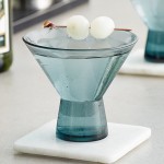 Acopa Pangea 8.5 oz. Blue Martini Glass - 12/Case