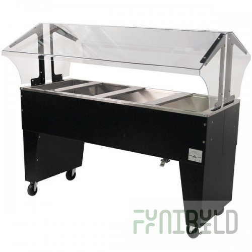 Advance Tabco B4-CPU-B Four Well Everyday Buffet Ice-Cooled Table with Open Base - Open Well
