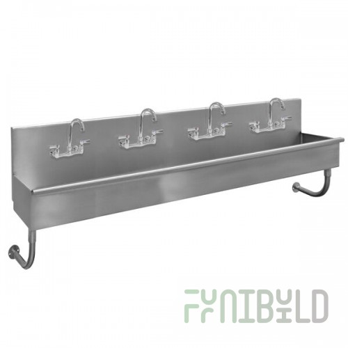 Advance Tabco 19-18-80-F 16-Gauge Stainless Steel Multi-Station Hand Sink with 5