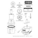 Waring WFP11S 2.5 Qt. Clear Batch Bowl Food Processor with Vegetable Prep Lid Chute and 4 Discs - 3/4 hp
