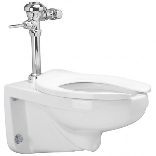 Zurn Elkay One Z.WC1.M Manual Toilet System with Wall Hung Toilet and Flush Valve - 1.1 GPF