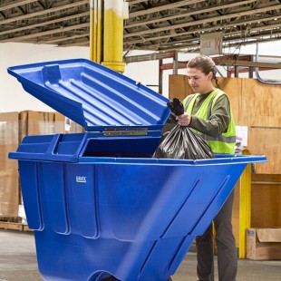 Lavex 1 Cubic Yard Blue Tilt Truck Lid