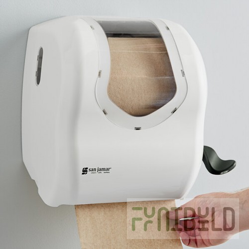 San Jamar T970WHCL Summit Lever Roll Towel Dispenser - White / Clear