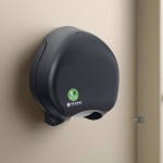 San Jamar EcoLogic R2000REBK Black Single Roll Jumbo Toilet Tissue Dispenser