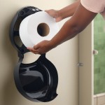 San Jamar EcoLogic R2000REBK Black Single Roll Jumbo Toilet Tissue Dispenser