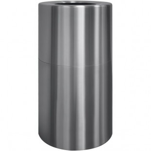 Witt Industries AL18-CLR 24 Gallon Aluminum Satin Clear Finish Round Indoor Decorative Trash Can Witt Industries AL18-CLR 24 Gallon Aluminum Satin Clear Finish Round Indoor Decorative Trash Can