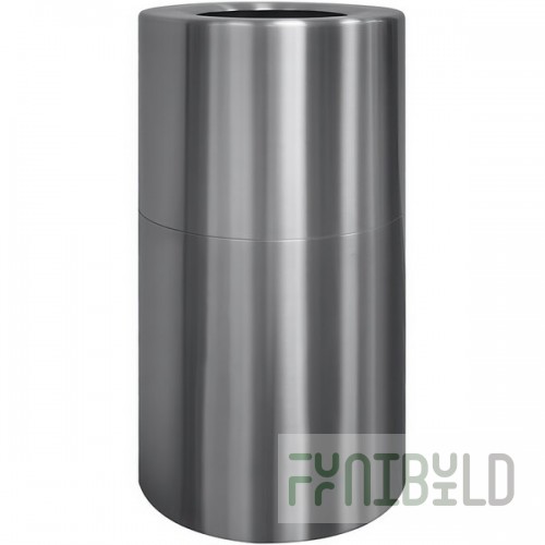 Witt Industries AL18-CLR 24 Gallon Aluminum Satin Clear Finish Round Indoor Decorative Trash Can