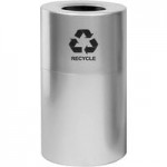 Witt Industries AL18-CLR 24 Gallon Aluminum Satin Clear Finish Round Indoor Decorative Trash Can Witt Industries AL18-CLR 24 Gallon Aluminum Satin Clear Finish Round Indoor Decorative Trash Can