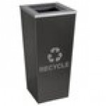 Ex-Cell Kaiser RC-MTR-1 HCCL Metro Collection 18 Gallon Hammered Charcoal Single Stream Tapered Square Recycling Bin