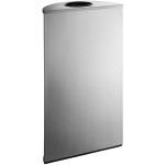 Lancaster Table & Seating 12 Gallon Stainless Steel Half Round Decorative Trash Can Lancaster Table & Seating 12 Gallon Stainless Steel Half Round Decorative Trash Can