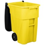 Rubbermaid® FG9W2700YEL 50 Gallon Yellow Wheeled Rectangular Trash Can with Lid Rubbermaid® FG9W2700YEL 50 Gallon Yellow Wheeled Rectangular Trash Can with Lid