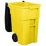 Rubbermaid® FG9W2700YEL 50 Gallon Yellow Wheeled Rectangular Trash Can with Lid Rubbermaid® FG9W2700YEL 50 Gallon Yellow Wheeled Rectangular Trash Can with Lid