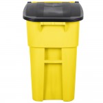 Rubbermaid® FG9W2700YEL 50 Gallon Yellow Wheeled Rectangular Trash Can with Lid Rubbermaid® FG9W2700YEL 50 Gallon Yellow Wheeled Rectangular Trash Can with Lid
